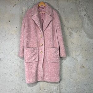 Dixie faux fur light pink fuzzy miss length coat medium